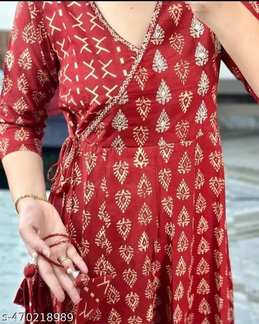 Crimson Heritage Printed Kurta Set with Dupatta