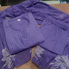 Royal Iris Embroidered Kurta Set with Dupatta