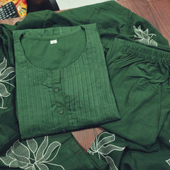 Olive Meadow Embroidered Kurta Set with Dupatta