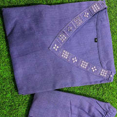 Lavender Grace Solid Kurta Set