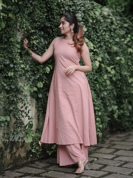 Blush Serenity Sleeveless Kurta Set