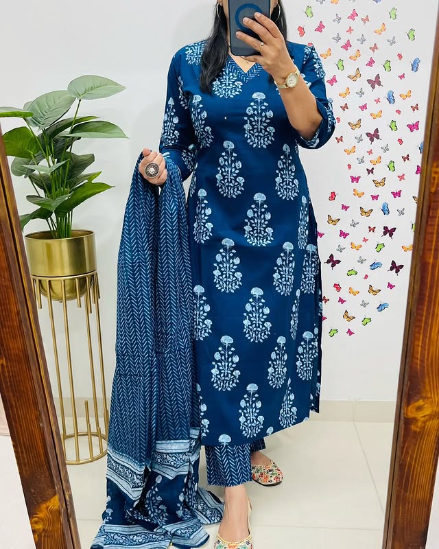 Neelika Handblock Kurta Set with Dupatta