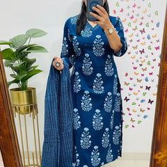 Neelika Handblock Kurta Set with Dupatta