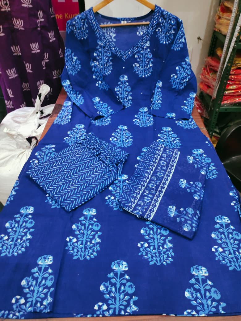 Neelika Handblock Kurta Set with Dupatta