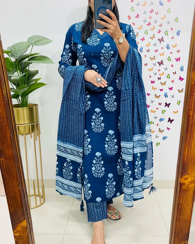 Neelika Handblock Kurta Set with Dupatta