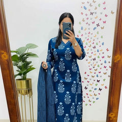 Neelika Handblock Kurta Set with Dupatta