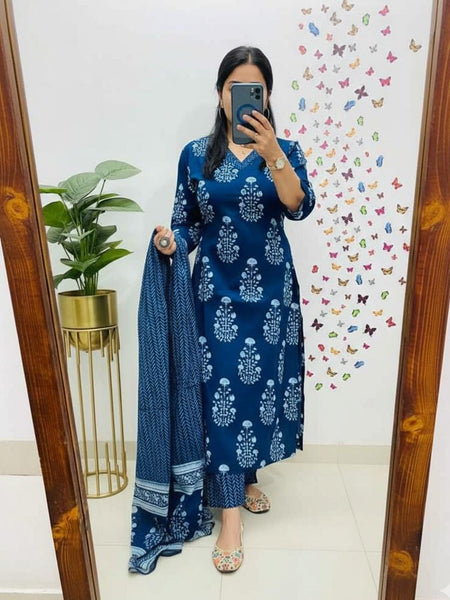 Neelika Handblock Kurta Set with Dupatta