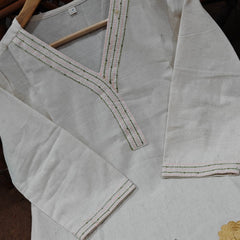 Mrigya Ivory Handcrafted Kurta Pant Set