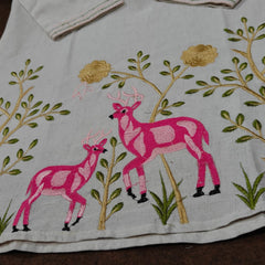 Mrigya Ivory Handcrafted Kurta Pant Set