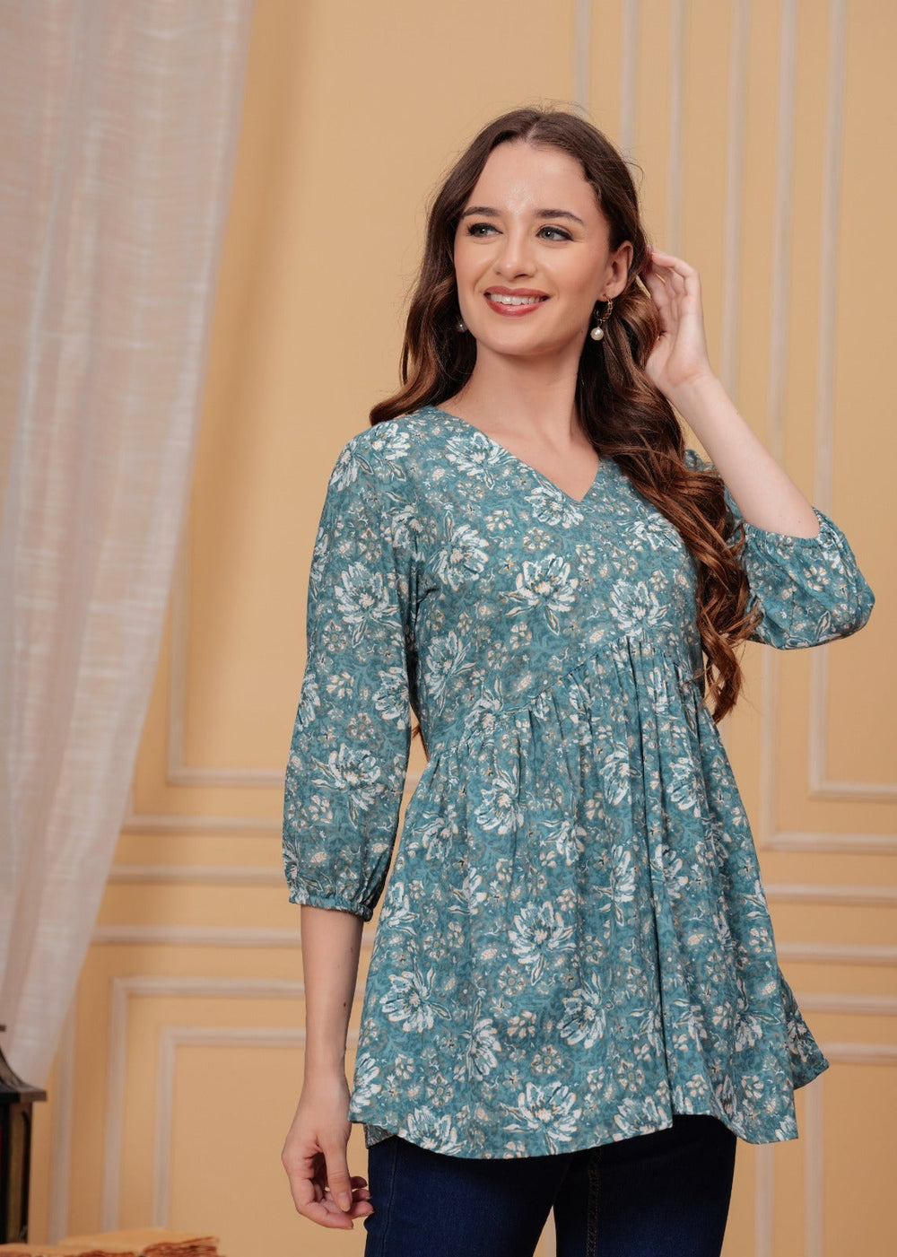 Cotton Floral Printed Top