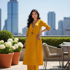Abhivani Women's Straight Kurta with Pant Set