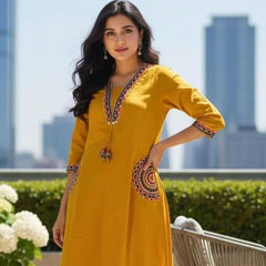 Abhivani Women's Straight Kurta with Pant Set