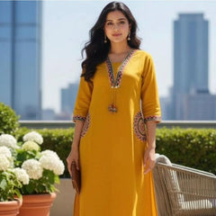 Abhivani Women's Straight Kurta with Pant Set