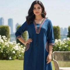 Abhivani Women's Straight Kurta with Pant Set