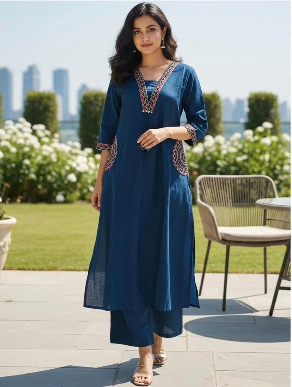Abhivani Women's Straight Kurta with Pant Set