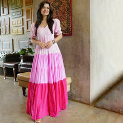 Pink Blush-Berry Ombre Tier Dress